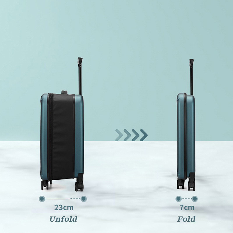 Black 20 Inch Foldable Carry-on Suitcase Ultra Lightweight 2.1kg Hard Shell view 4