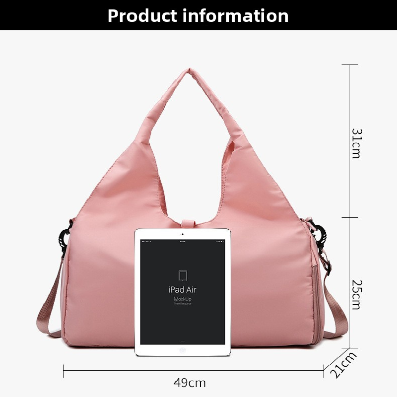 Blue Women Large Capacity Yoga Gym Bag with Shoe Compartment and Mat Strap view 6