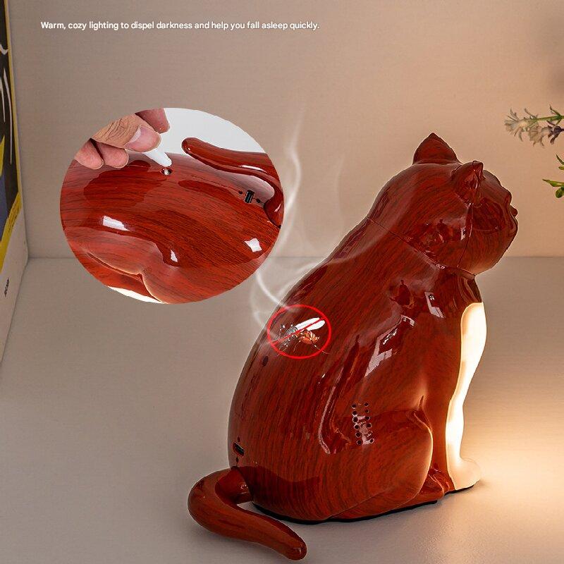 Silver Lucky Cat Rechargeable Desk Lamp with Sound and Aromatherapy Function view 3