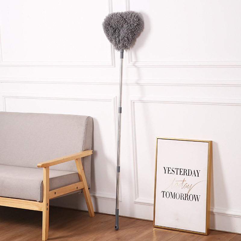 Grey Long Handle Ceiling Fan Duster with Hollow Microfiber Head and Extendable — image 1