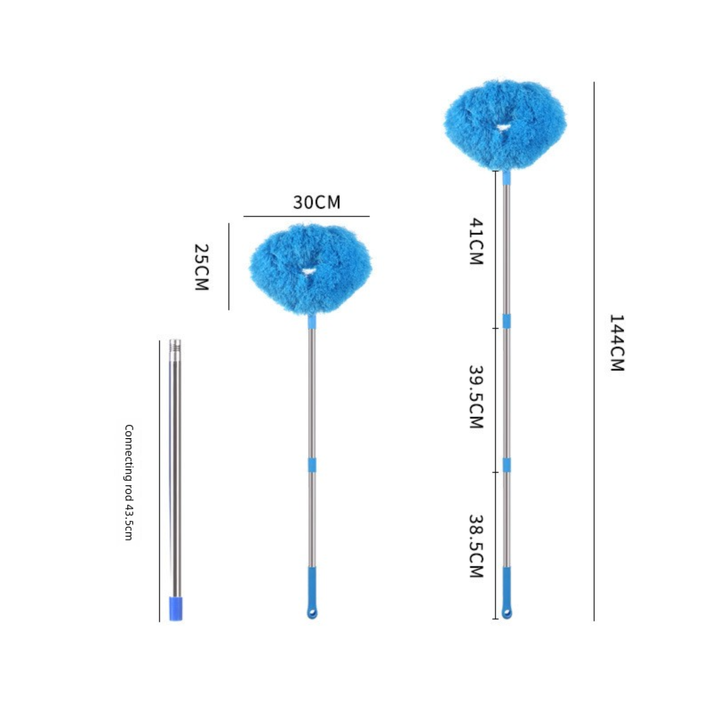 Light blue Long Handle Ceiling Fan Duster with Hollow Microfiber Head and view 5