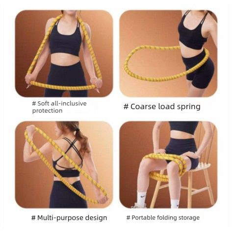 Pink Weighted Soft Spring Hula Hoop with Silent Alloy Interior and Polyester view 2