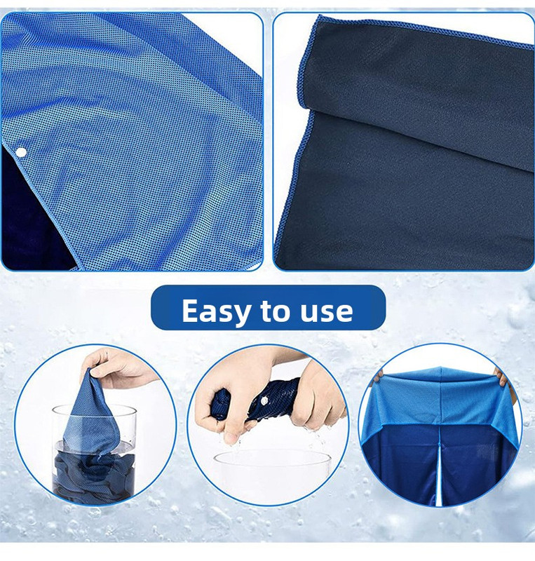 Black Instant Cooling Hooded Towel U-Shaped Sun Protection Quick Dry Scarf view 4