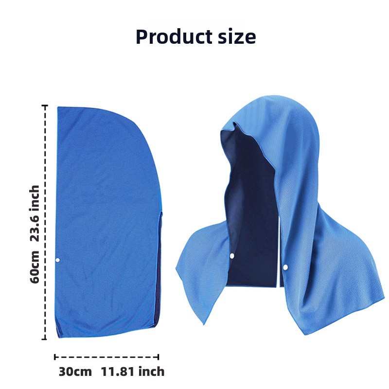 Light Blue Football Instant Cooling Hooded Towel U-Shaped Sun Protection Quick view 8
