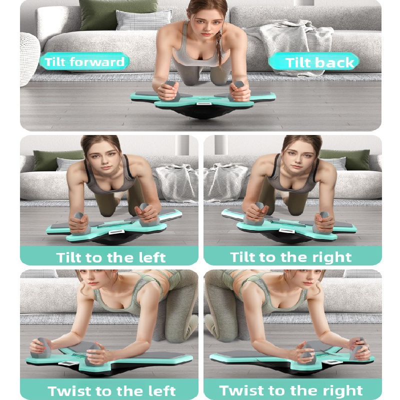 Green Multi-functional Balance Board with Timer for Core Training and Fitness view 2
