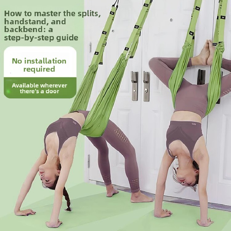 Pink Aerial Yoga Door Hanging Strap for Home Workouts Adjustable Stretch Band view 7