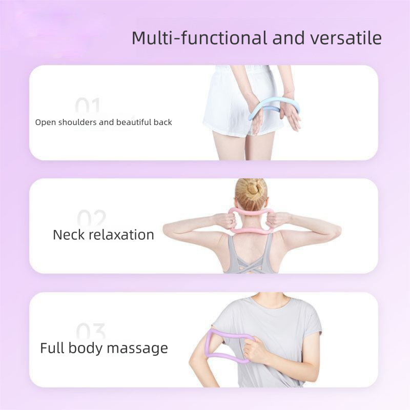 2-PCS Purple Multifunctional Yoga Ring Pilates Circle with Soft TPE Double Arc view 3