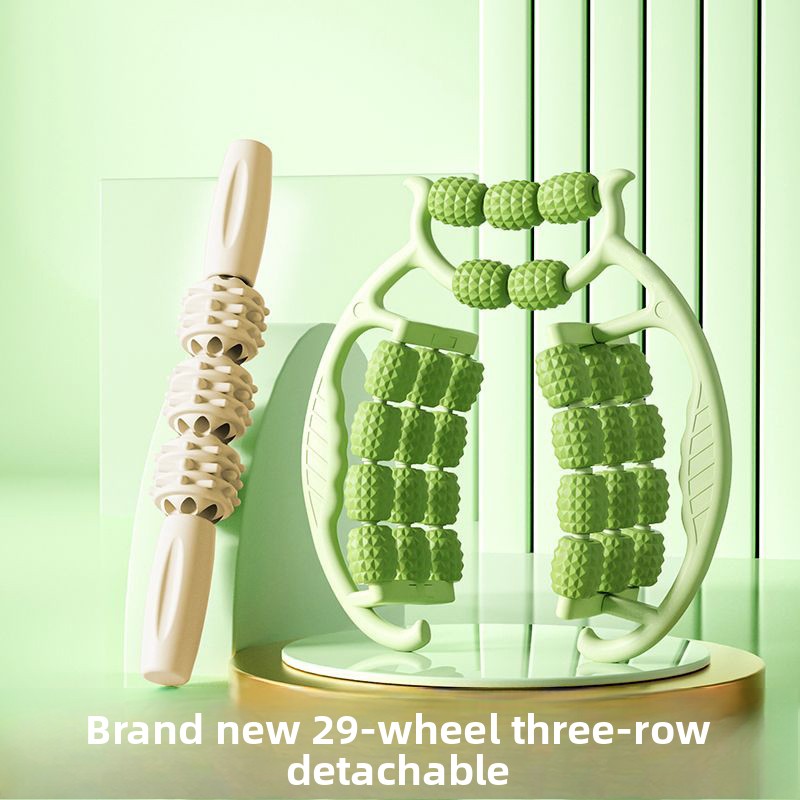 Green 360-Degree Wrap Around Leg Roller Massager with 29 Acupressure Points view 3