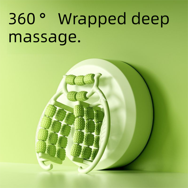 Green 360-Degree Wrap Around Leg Roller Massager with 29 Acupressure Points view 4