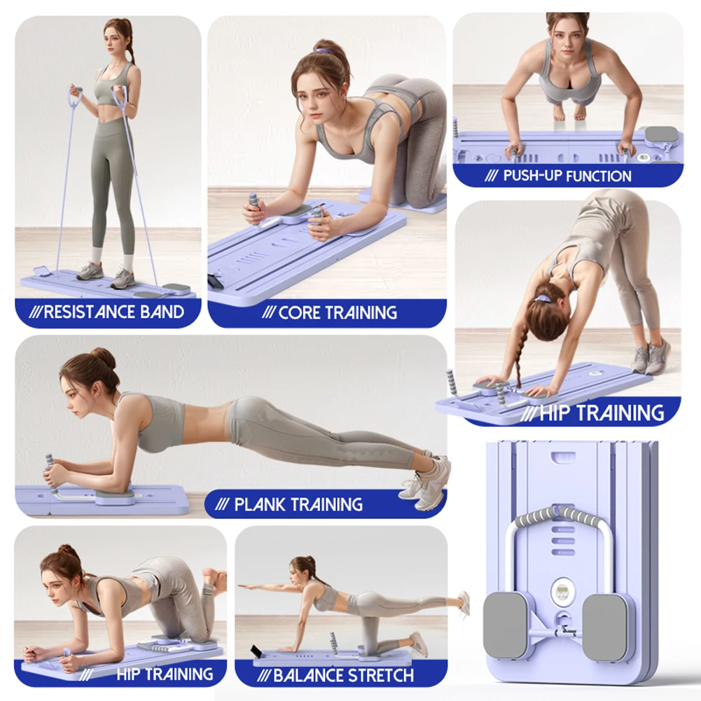 Pink Multi-functional Core Training Board with Digital Timer and Resistance view 2