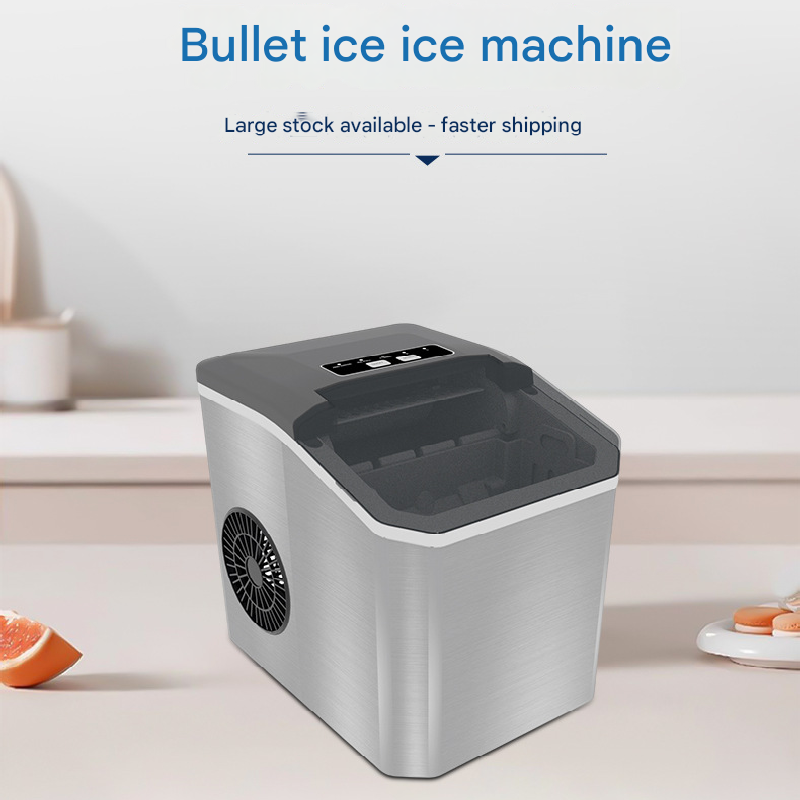 Black Portable Countertop Ice Maker with 12kg Daily Capacity Rapid Bullet Ice view 2