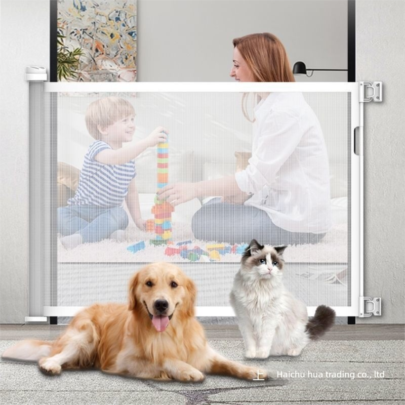 Grey Retractable Baby Safety Gate and Pet Barrier Extra Wide 300cm for Stairs view 5