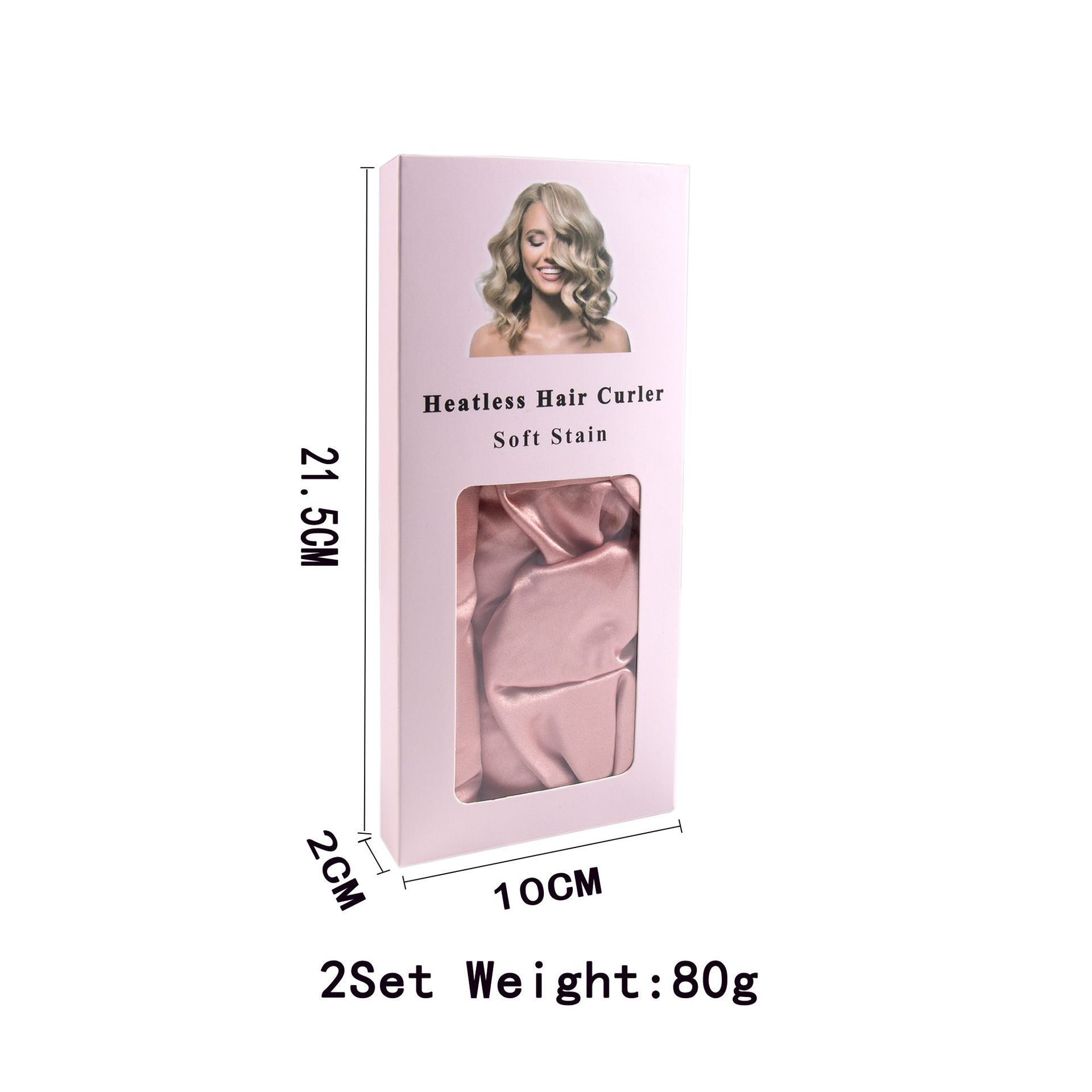 khaki Heatless Hair Curler Set with Satin Ribbon and Sleep Caps for Overnight view 4