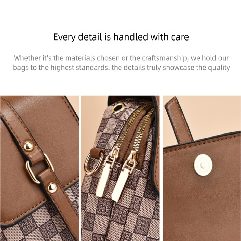 Beige and terracotta Women's Mini Crossbody Phone Bag Compact PU Leather with view 2