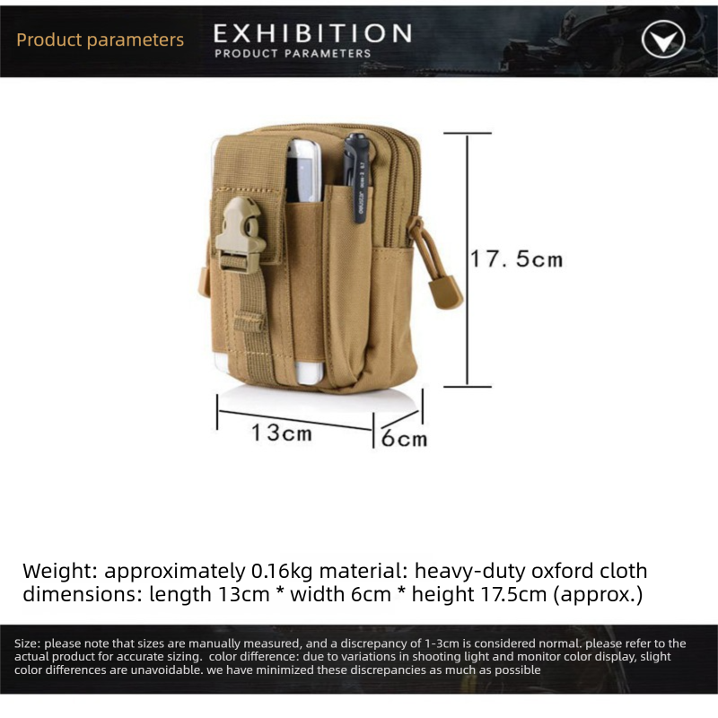 CP camouflage Tactical Molle Waist Bag Waterproof Phone Pouch for 6 inch view 4