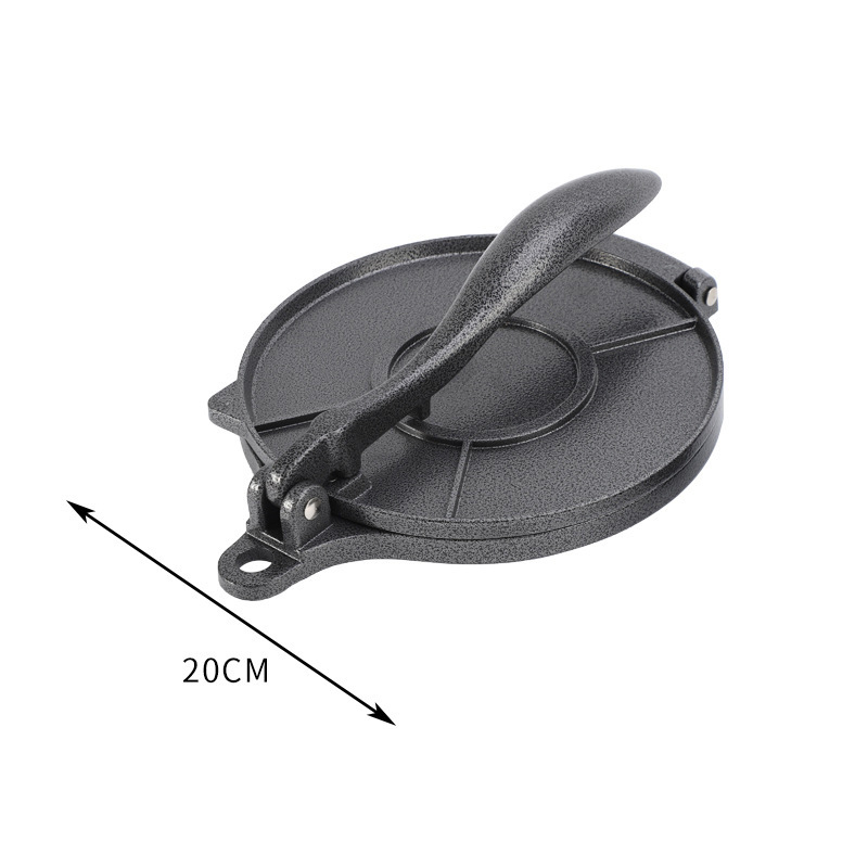 Black Manual Dough Press – Aluminum Alloy Cake & Tortilla Press for Homemade — image 1