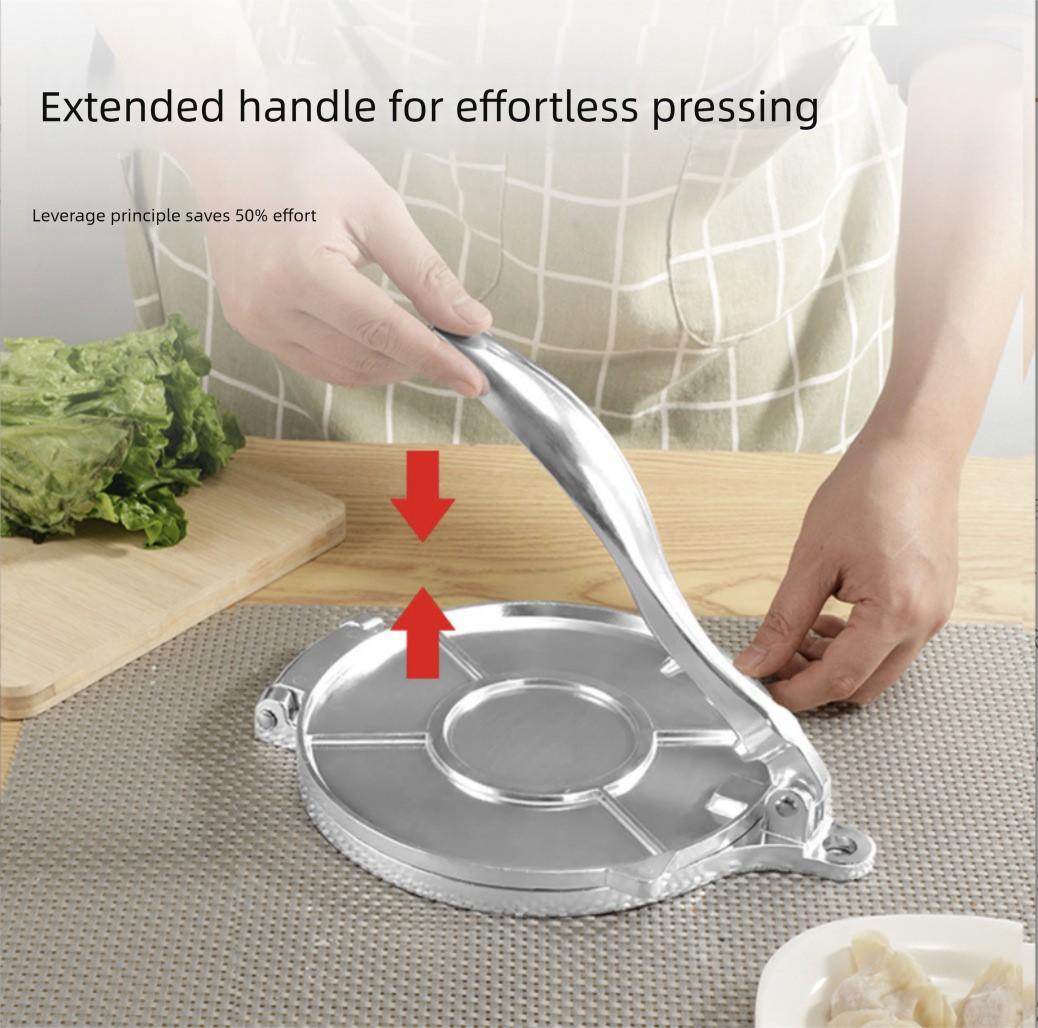 Black Manual Dough Press – Aluminum Alloy Cake & Tortilla Press for Homemade view 3