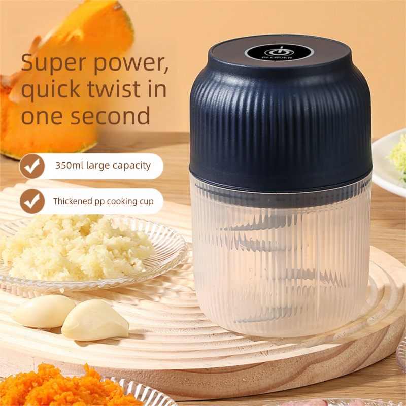 3-blade cutter head White Wireless Electric Garlic Chopper 300ml Portable Mini view 3