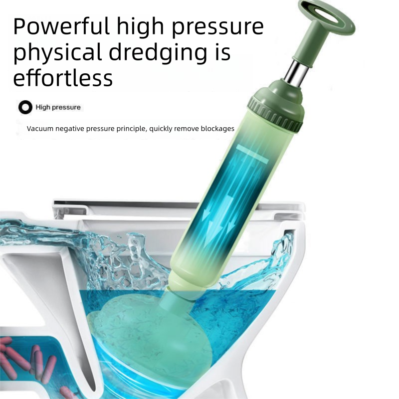 Green High-Pressure Toilet Plunger with Vacuum Seal – Powerful Drain Unclogger view 3