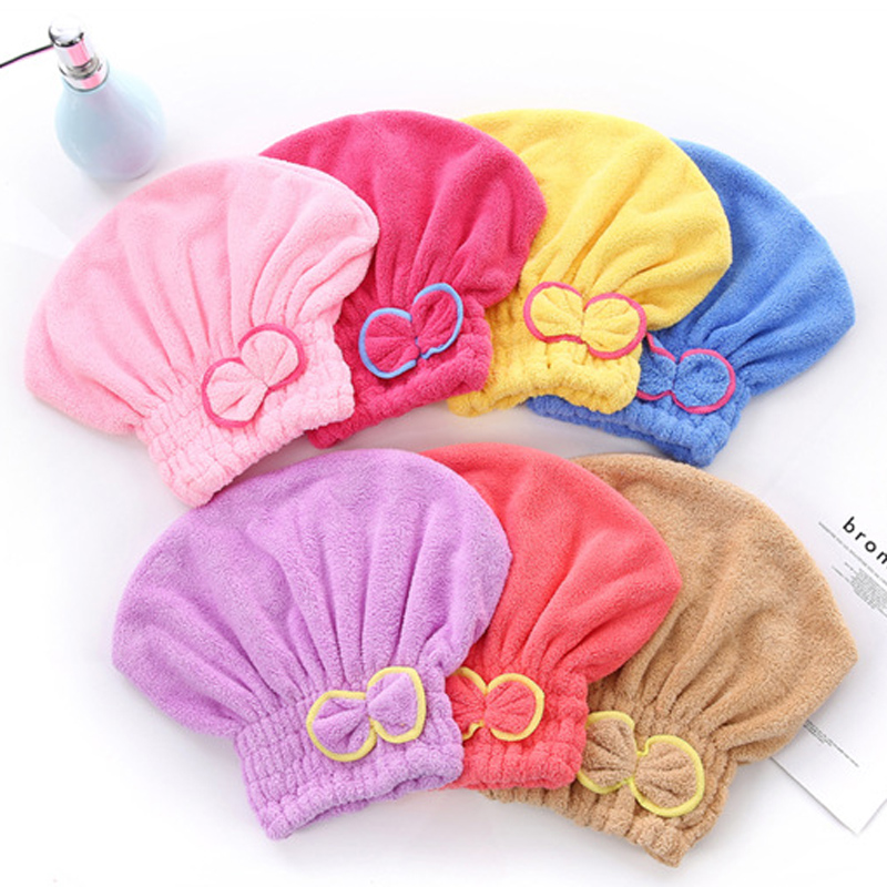 3-Pack Coffee color Thickened Coral Fleece Hair Drying Towel Cap view 3