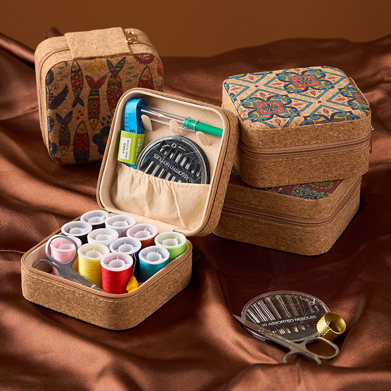 Brown Fantasy Fish Collection Portable Sewing Kit – Compact Travel Set with view 2