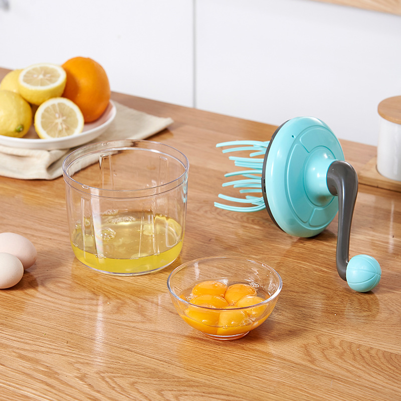 Green Manual Hand-Crank Egg Beater – Semi-Automatic Whisk for Whipping Cream view 2