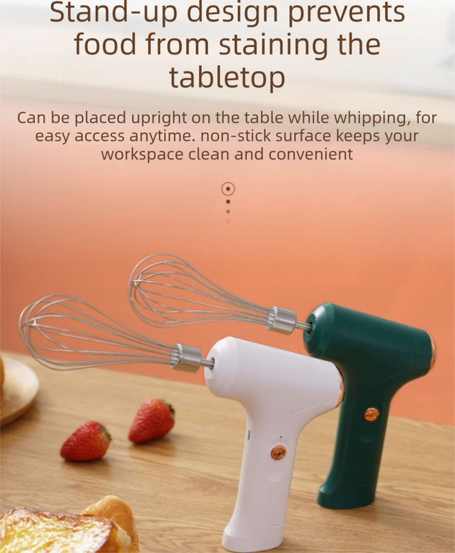 Compact Electric Dual-Head Handheld Egg Whisk Multi-Function Automatic Cream view 3