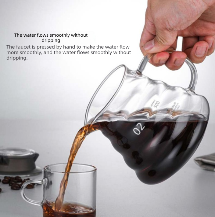 600ml Borosilicate Glass Coffee Server - Heat Resistant "Cloud" Pour Over view 4