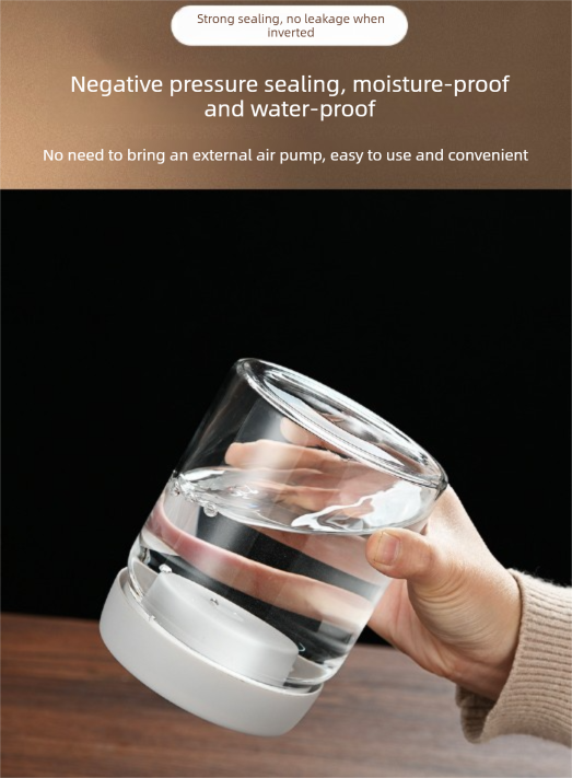 1800ml Extra Large Vacuum Sealed Glass Canister - One-Press Airtight Food view 6