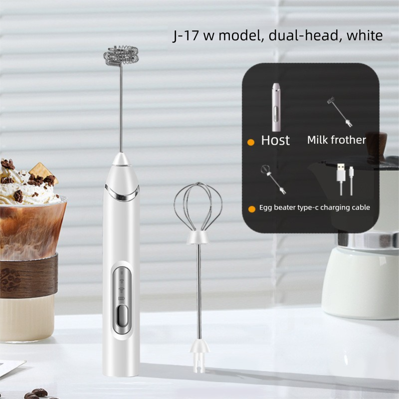 Rechargeable Electric Milk Frother Handheld - 3 Speed Adjustable Foam Maker — image 1