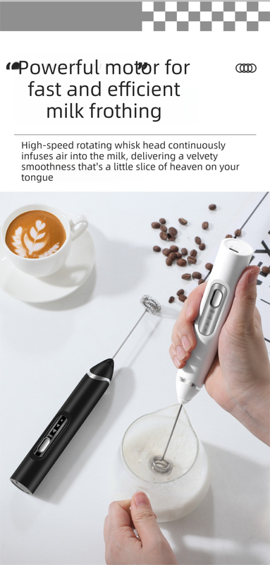 Rechargeable 3-in-1 Handheld Milk Frother Set - Electric Whisk with Egg Beater view 5