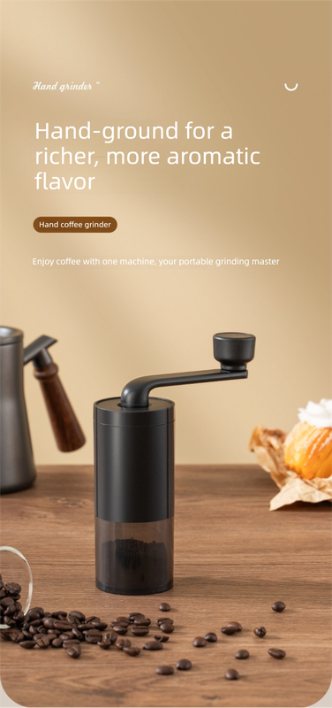 Manual Hand-Crank Coffee Grinder Precision Burr Mill with Adjustable Settings view 2