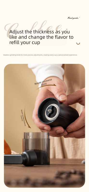 Manual Hand-Crank Coffee Grinder Precision Burr Mill with Adjustable Settings view 5