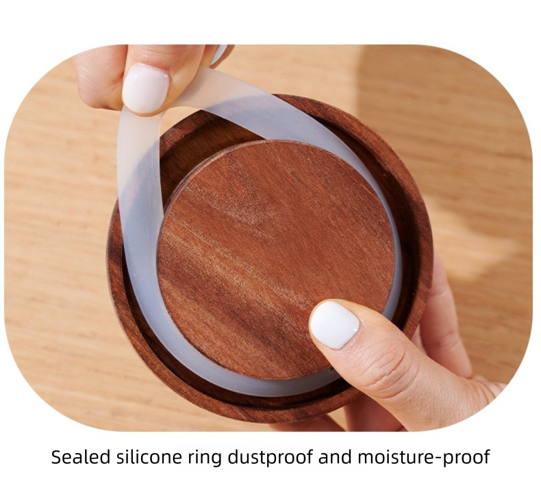 800ml Premium Borosilicate Glass Storage Jar with Acacia Wood Lid & Integrated view 10