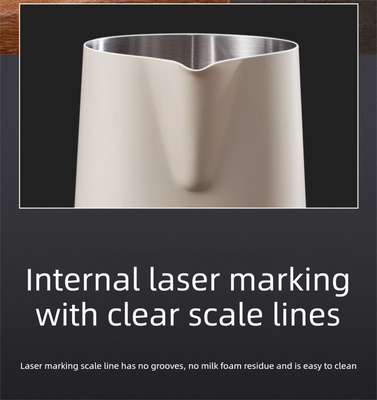 350ml Stainless Steel Milk Frothing Pitcher with Latte Art Pen Pointed Spout view 5