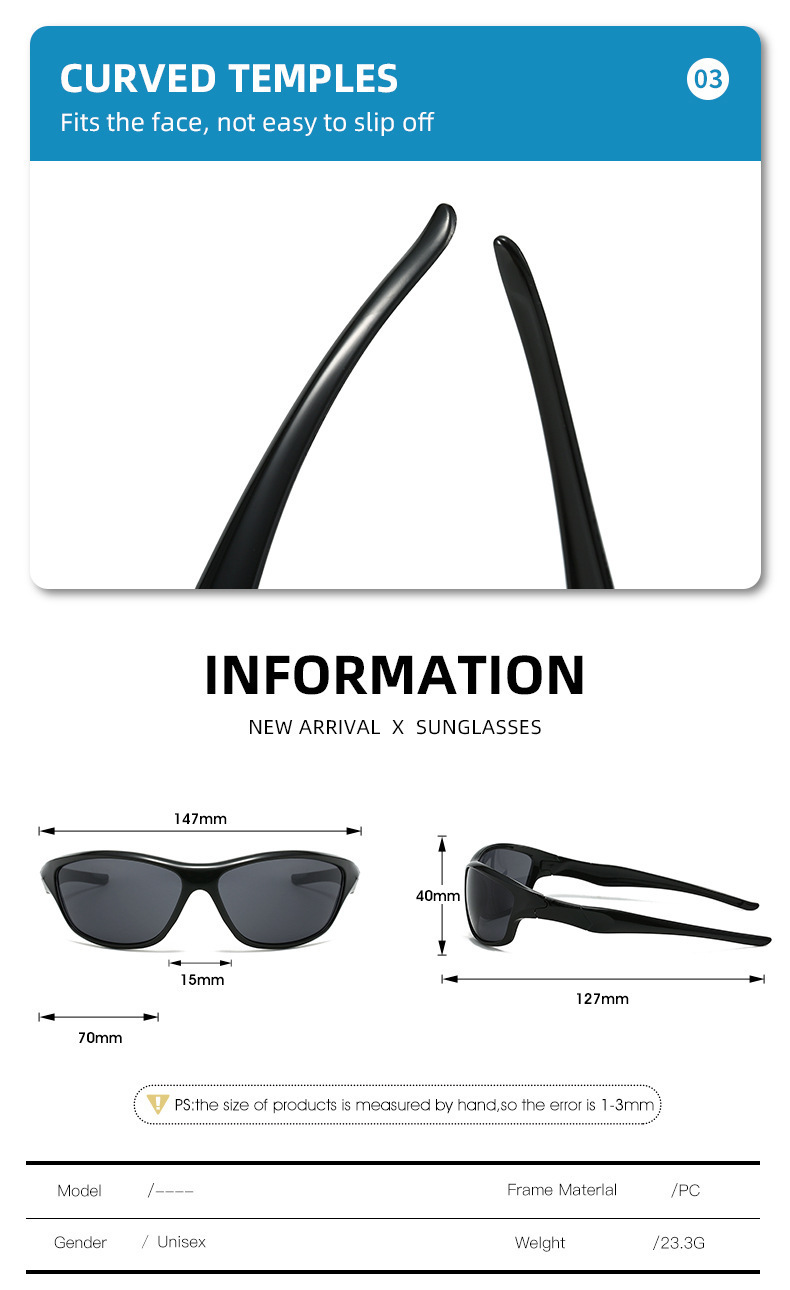 3-Pack Retro Oval Sports Sunglasses - Lightweight UV400 Protection Trendy Sun view 5
