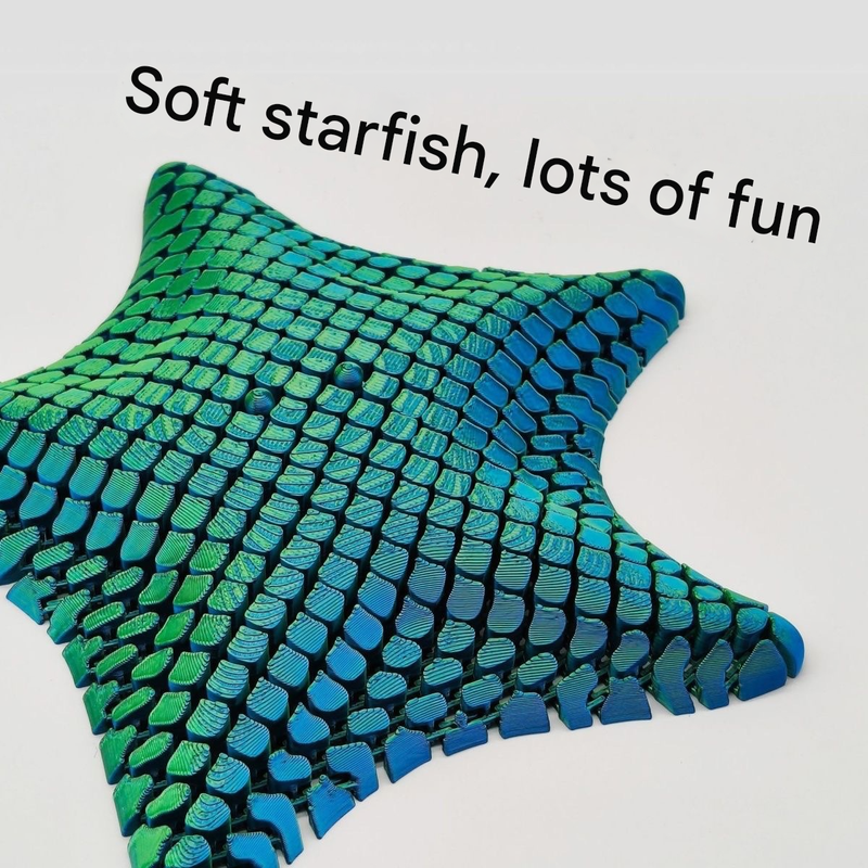 White 3D-Printed Articulated Starfish Fidget Toy for Stress Relief view 4