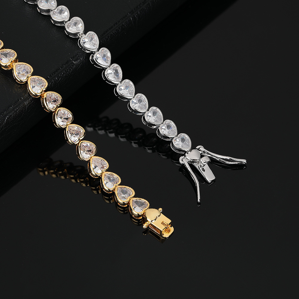 Sliver Bling Heart Tennis Bracelet for Women with Micro-Paved Heart Zirconia view 3