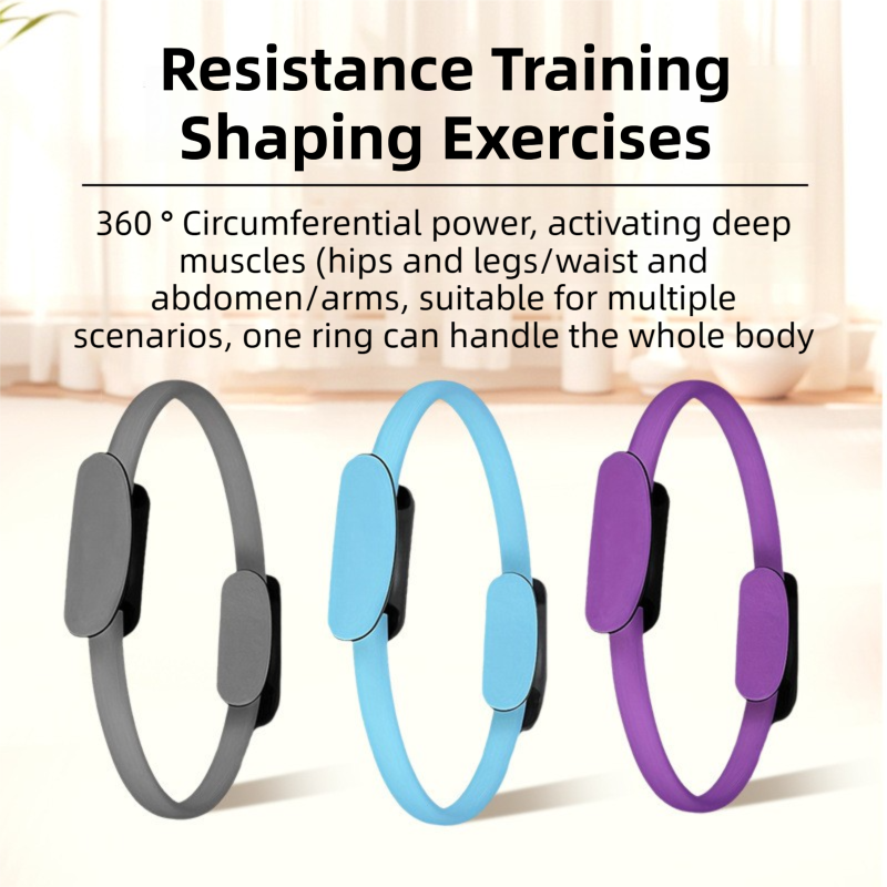 Grey Professional Pilates Ring & Yoga Ball Set - Multipurpose Home Fitness view 3