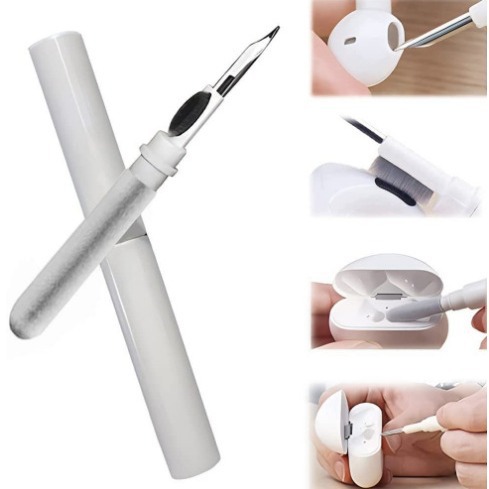3-in-1 Black Bluetooth Earbuds Cleaning Pen (2-Pack) - Soft Brush & Metal Tip view 2