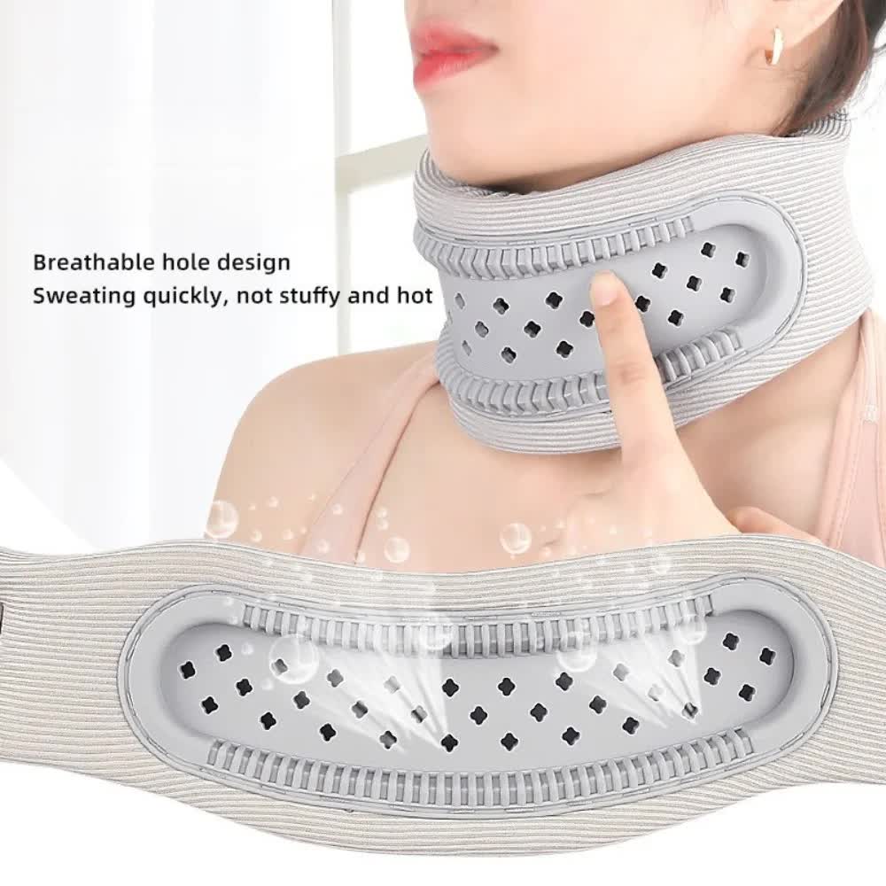 Blue Adjustable Silicone Neck Brace with High-Elastic Memory Foam & V-Shape view 5
