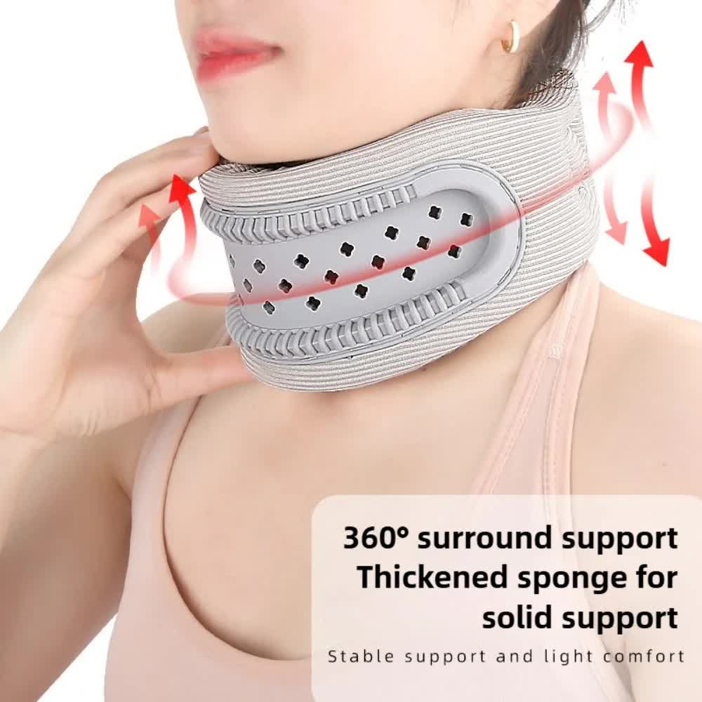 Grey Adjustable Silicone Neck Brace with High-Elastic Memory Foam & V-Shape view 3