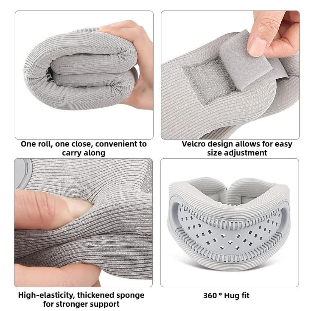 Black Adjustable Silicone Neck Brace with High-Elastic Memory Foam & V-Shape view 4
