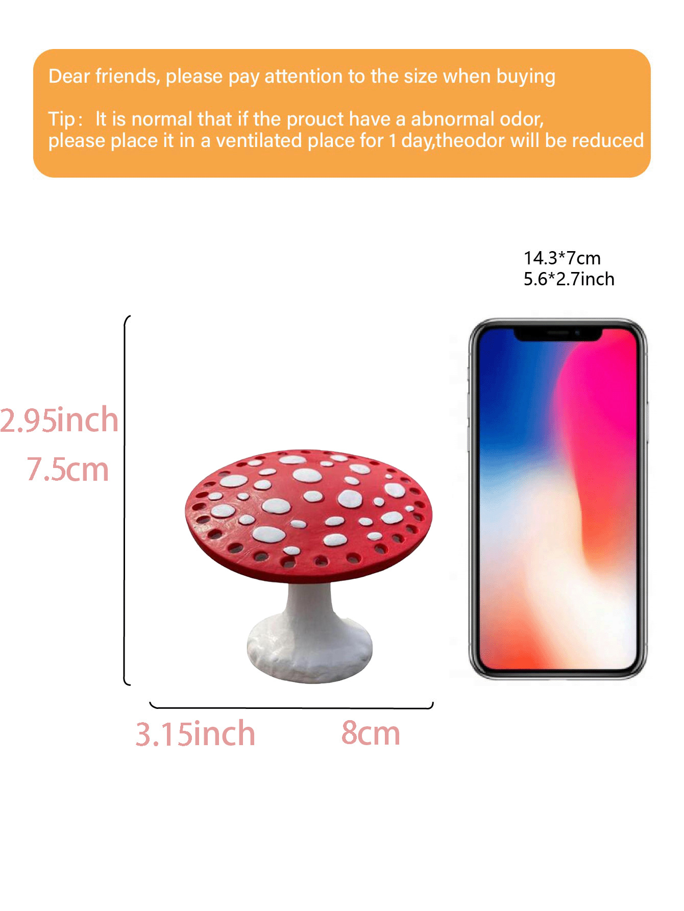 Whimsical Mushroom Earring Holder - Unique Forest-Themed Resin Jewelry view 4