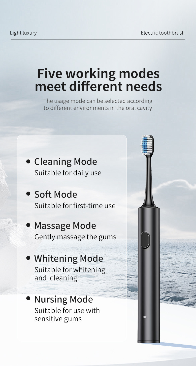White Sonic Electric Toothbrush Kit with 5 Cleaning Modes view 2