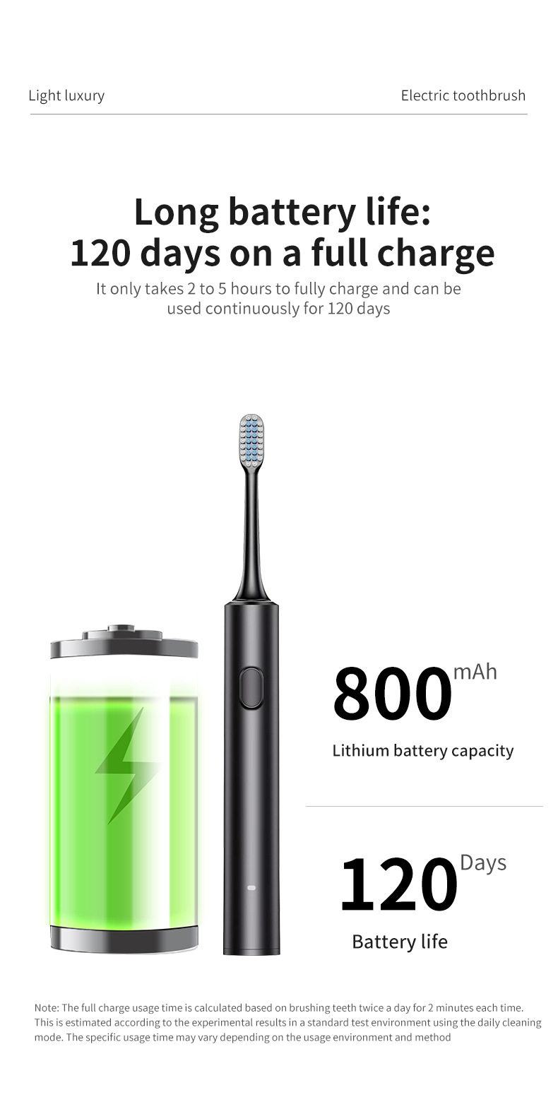 White Sonic Electric Toothbrush Kit with 5 Cleaning Modes view 6
