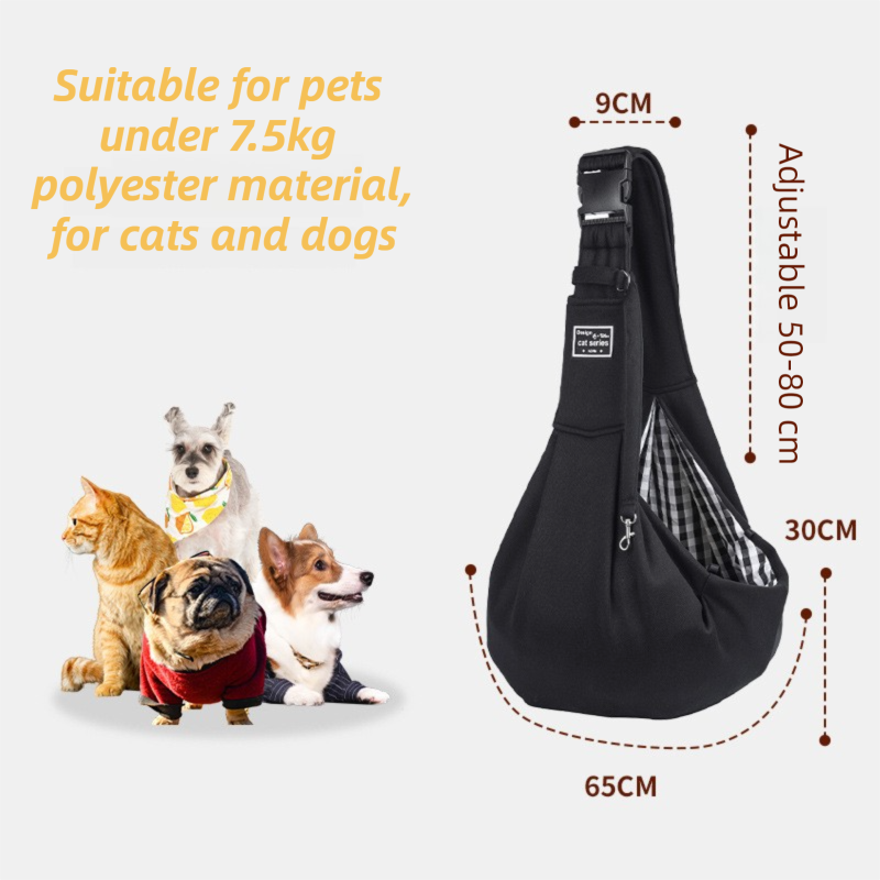 Dark Blue Lightweight Breathable Pet Crossbody Bag with Adjustable Padded view 2