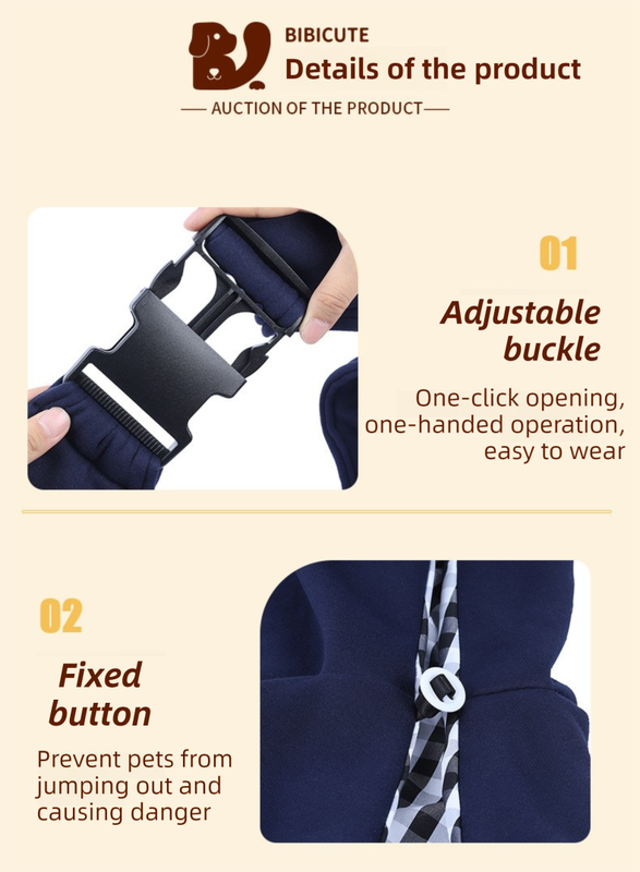 Dark Blue Lightweight Breathable Pet Crossbody Bag with Adjustable Padded view 3