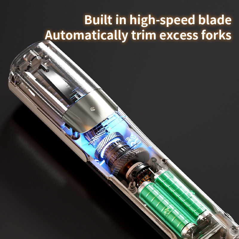 Red Cordless Automatic Split End Hair Trimmer - High-Speed Double-Sided Blade view 4