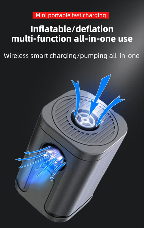White Wireless Rechargeable Vacuum Pump with 5 Versatile Nozzles - 2-in-1 view 2